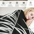 thumbnail image 3 of ONETECH  Palm Leaf Sherpa Throw Blanket Palm Tree Print Blanket for Couch Sofa Hawaiian Tropical Theme Decor Plush Blanket Black White Nautre Theme Fuzzy Blanket Throw, 3 of 6