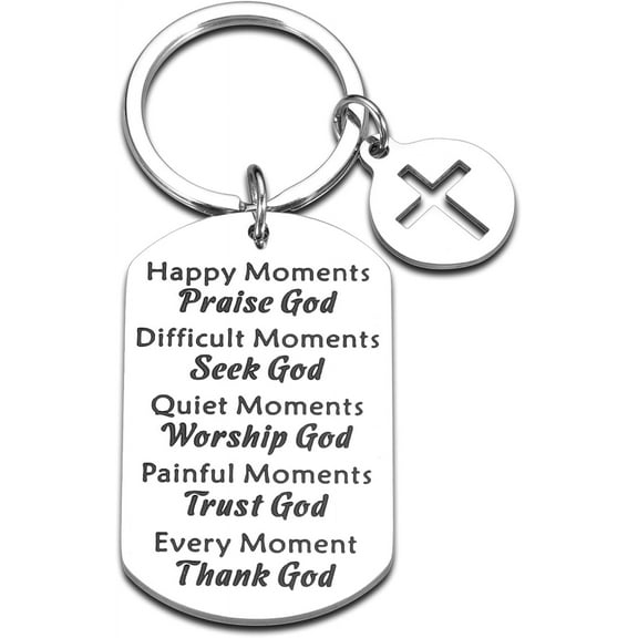 Christian Gift for Women Men Gift Exchange Ideas for Christmas White Elephant Baptism Gifts for Boys GirlsCross Bible Verse Gift for Women Religious Gifts Inspirational Birthday Keychain Accessaries
