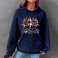 thumbnail image 2 of IROINNID Christmas Hoodies for Women Print Long Sleeve Waffle Pullover Winter Warm Sweatshirt Hoodies,Blue, 2 of 4