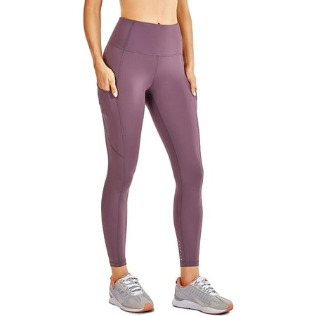 SUZH Women's Naked Feeling Workout Leggings 25 Inches - High Waisted