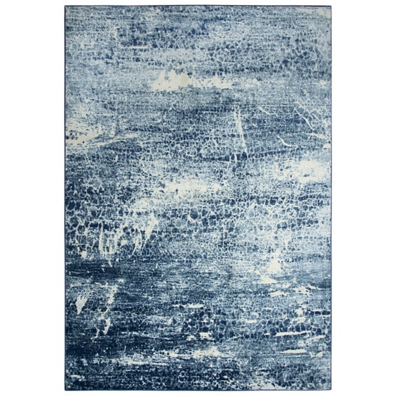 Encore 8' x 10' Abstract Blue/Gray/Rust/Blue Power-Loomed Area Rug