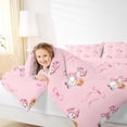 thumbnail image 4 of Homewish Funny Pink Snowman Queen Comforter Set for Girl, Kawaii Princess Bow-tie Bedding Sets, Merry Christmas Reversible Bedding Comforter Set, Ultra Soft Bedroom Decor, 3 Pieces, 4 of 8