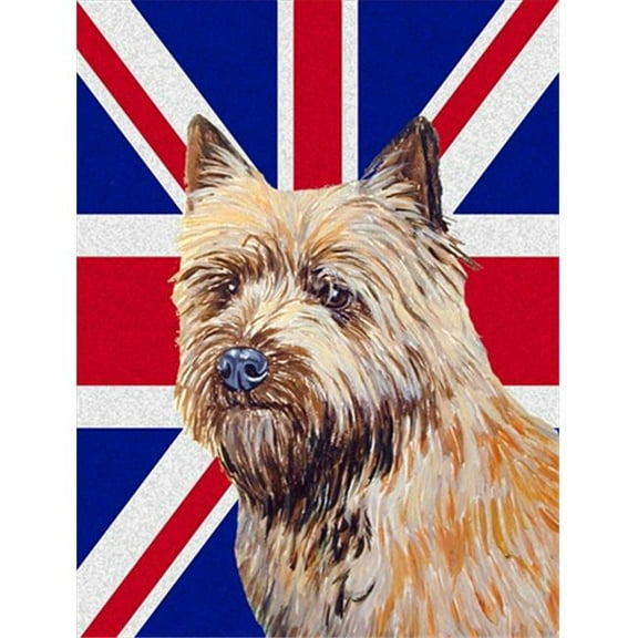 Cairn Terrier With English Union Jack British Flag Flag Garden Size