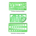 thumbnail image 3 of 6 Pcs Architect Multi Purpose Drawing Template Set House Plan Interior Design and Furniture Drafting Tool Ruler, 3 of 7