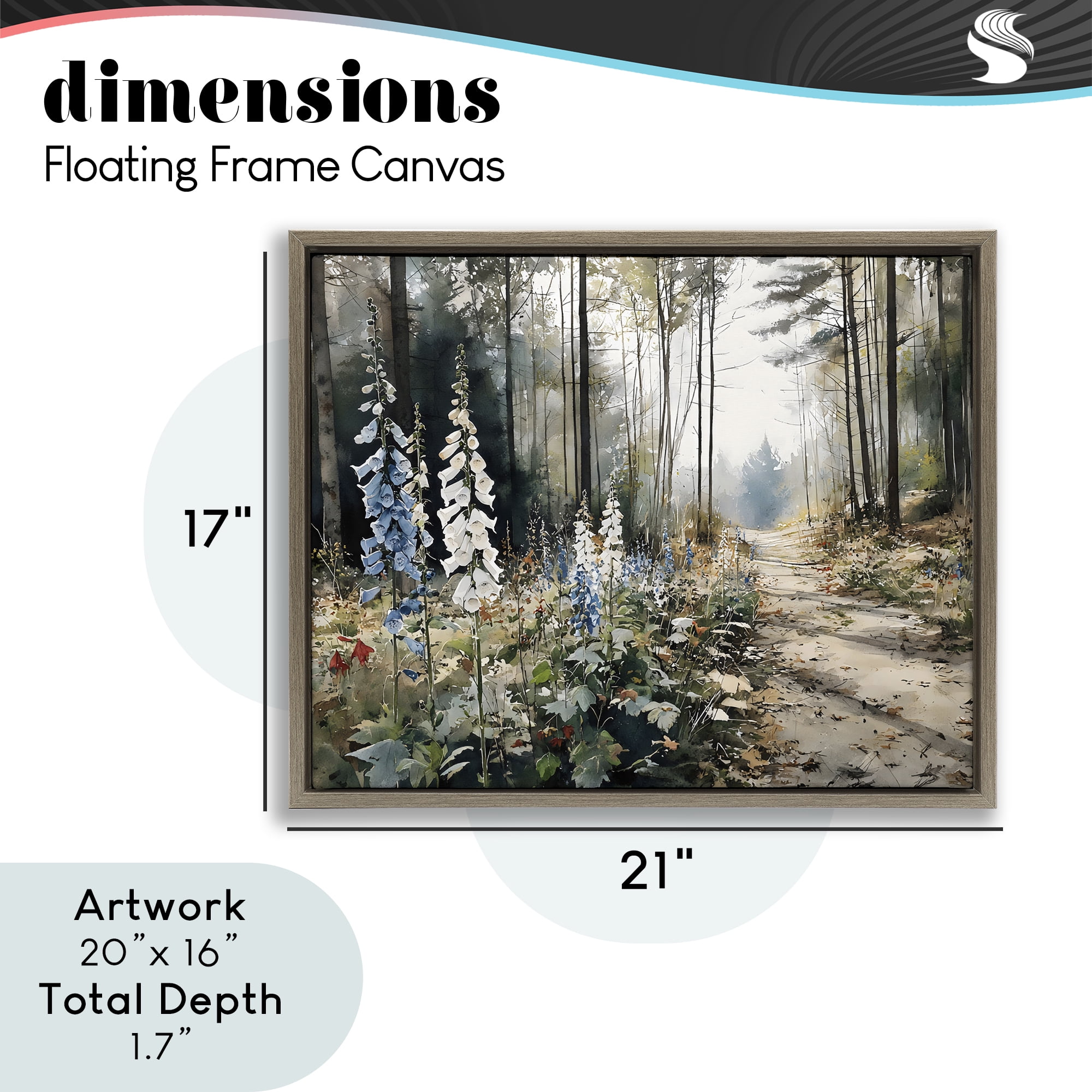 Stupell Industries Foxglove Path Sunlit Woods Brown Framed Floater Canvas Wall Art, design by Franklyn Gregory