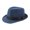Blue, variant on Fedora Hat Wide Brim Sun Solid Color Panama Cap Boater Summer Beach Sunhat for Vacation Gift