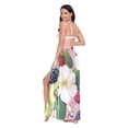 thumbnail image 3 of FORMRS Womens Long Sarong Beach Wrap Semi-Sheer Bikini Skirt Bathing Swimsuit Cover Up, Pink Raspberries, 3 of 7