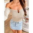 thumbnail image 5 of Women'S Long-Sleeved Off-Shoulder Hollow Tops for Going Out Y2K Autumn Fashion Club Tops Carnival Concert  XS, 5 of 6