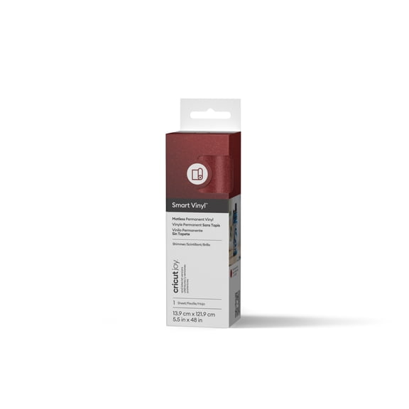 Cricut Joy™ Smart Vinyl™ Shimmer Matless Permanent Vinyl, 5.5" x 48",Red