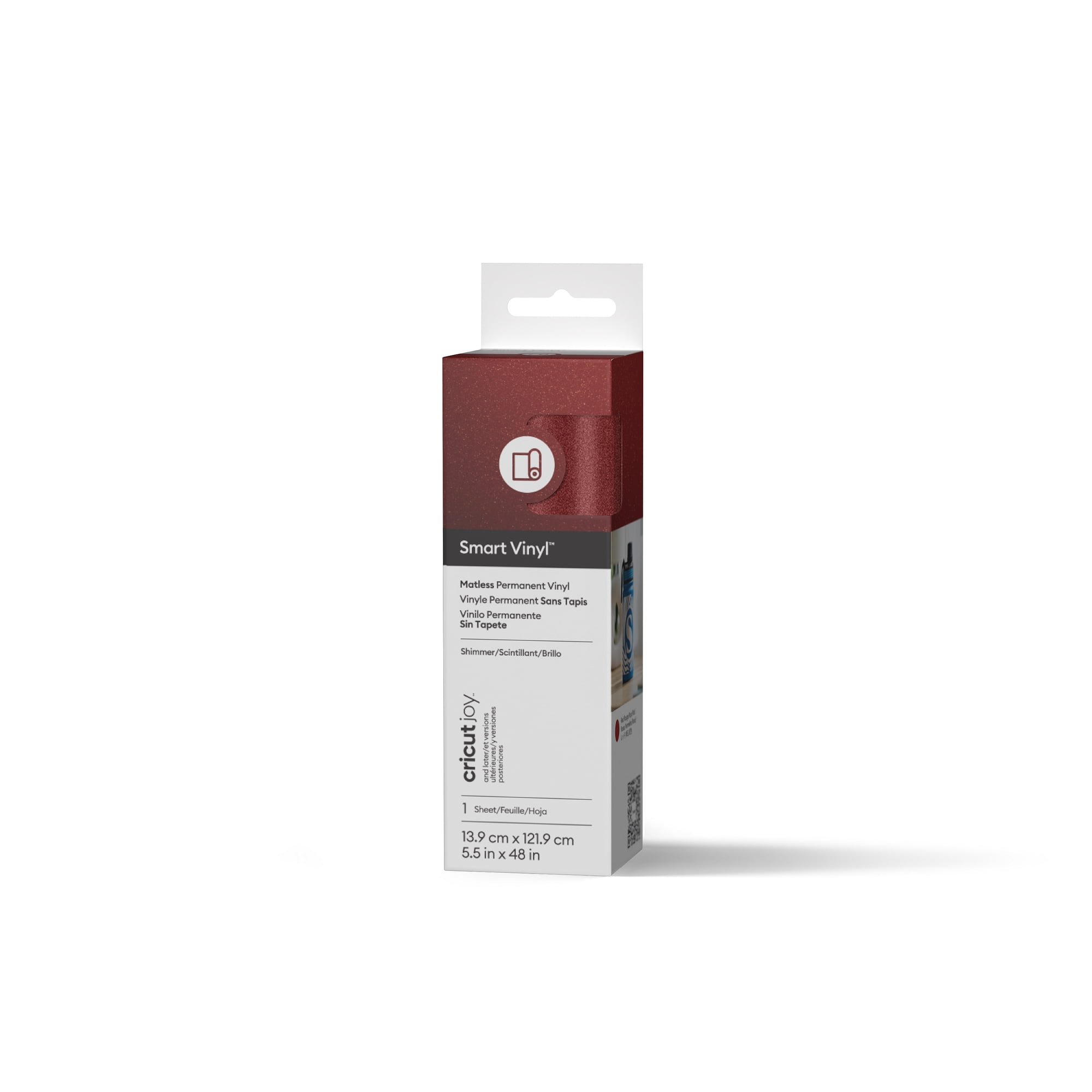 Cricut Joy™ Smart Vinyl™ Shimmer Matless Permanent Vinyl, 5.5" x 48",Red