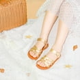 thumbnail image 5 of Toddler Girl Gold Sandals Size 7 - Little Flower Girl Easter Flower Girl Dress Shoes Open Toe Little Kid Summer Flats, 5 of 6