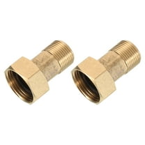 Uxcell 2Pcs Brass Water Meter Pipe Fittings, G3/4" Male x G1" Female Thread Pipe Adapter