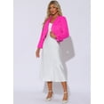 thumbnail image 4 of DARING DIVA Women's Faux Fur Cropped Open Front Jacket Bolero Coat L Hot Pink, 4 of 6