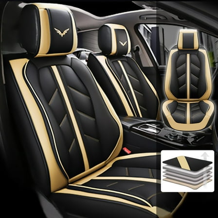 Tuqiang Car Seat Covers for Jeep for Wrangler 1986-Present Premium Automotive Interior Covers 5-Seat Full Set Beige