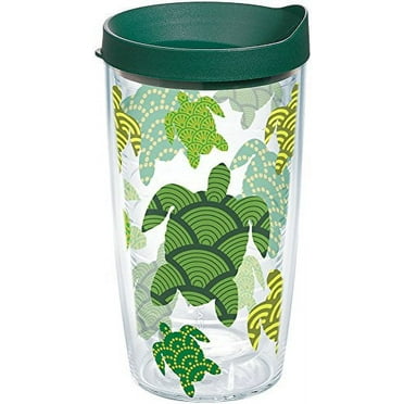 Tervis Turtle Pattern Made in USA Double Walled Insulated Tumbler, 16 oz, Clear