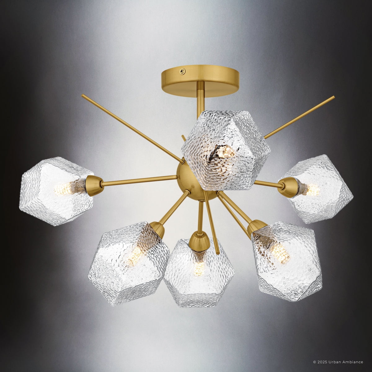 Luxury Luxe Industrial Ceiling Light, Brushed Gold, UQL6340