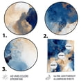 thumbnail image 3 of Designart "Clouds of Blue and Gold Marble XII" Fractals Metal Wall Art Prints, 3 of 5