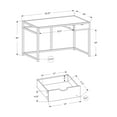 thumbnail image 3 of Contemporary Home Living 47.25" Natural Brown and White Wood Look Rectangular Computer Desk with One, 3 of 4