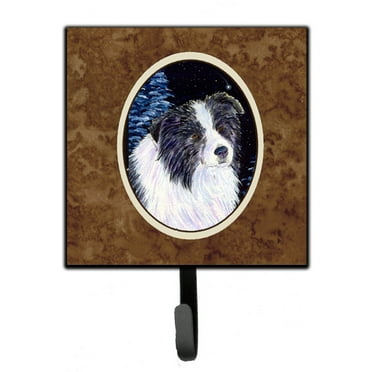 Carolines Treasures SS8558SH4 Starry Night Border Collie Leash or Key Holder 7Hx4.25W multicolor