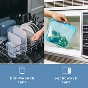 Stasher Premium Food-Grade Silicone Reusable Food Storage Container, Holds 28 oz, Leak Free Pinch Loc Seal, Clear, 1 Sandwich Bag