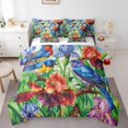thumbnail image 1 of Floral Hummingbird Comforter Set Full,Rustic Farmhouse Flowers Bedding Set 7 Piece Bed In A Bag,Country Garden Style Irises Bed Set With Comforter,Sheets Pillow Case And Covers, 1 of 5