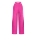 thumbnail image 4 of pstuiky Wide Leg Yoga Pants for Women, Solid Color Casual Long Palazzo Pants High Waisted Pants With Belt Comfy Womens Pants Hot Pink M, 4 of 6