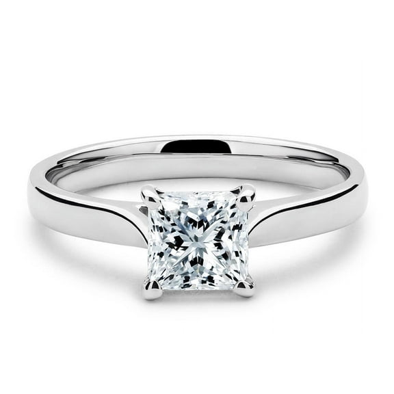 1 Ct Princess Cut Moissanite Solitaire Engagement Ring for Women in 925 Sterling Silver