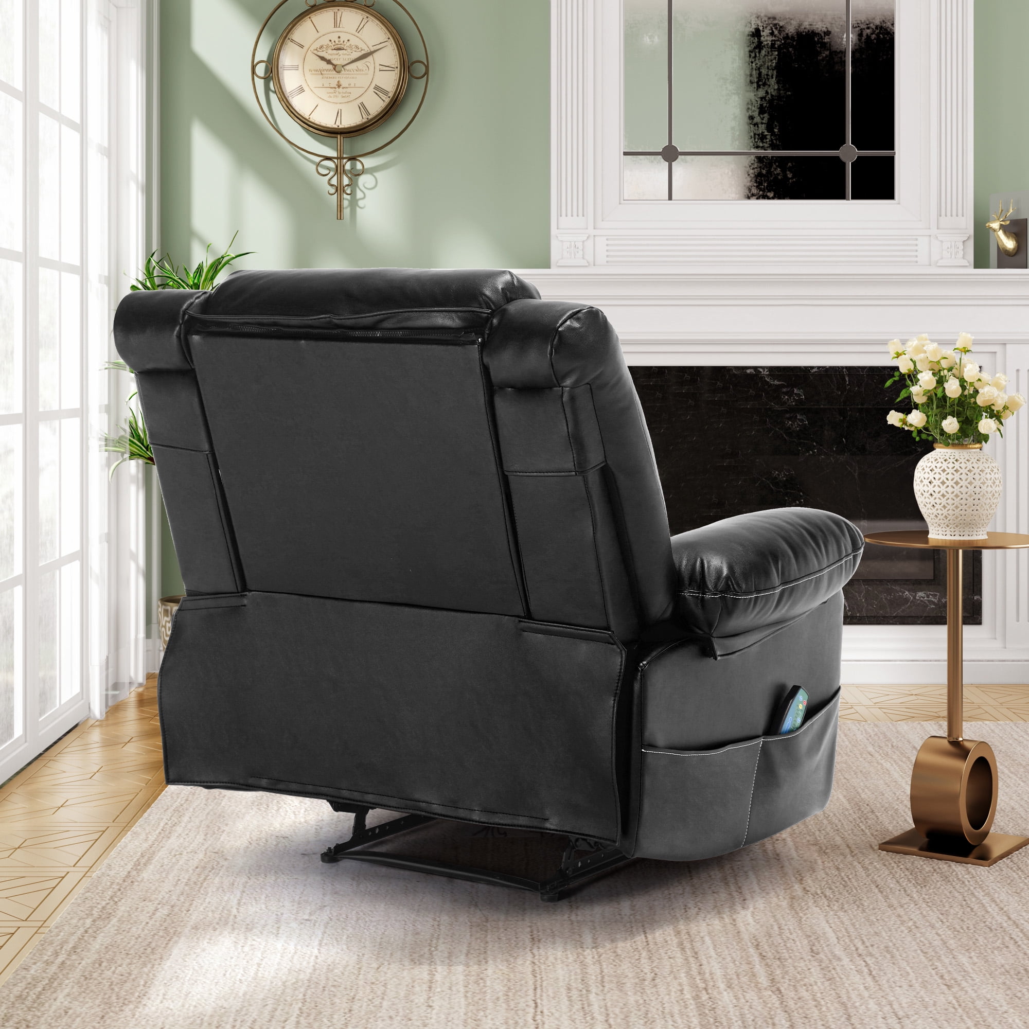 Aukfa Power Lift Recliner Chair with Massage & Heating, Breathable Leather  Reclining Sofa,Black