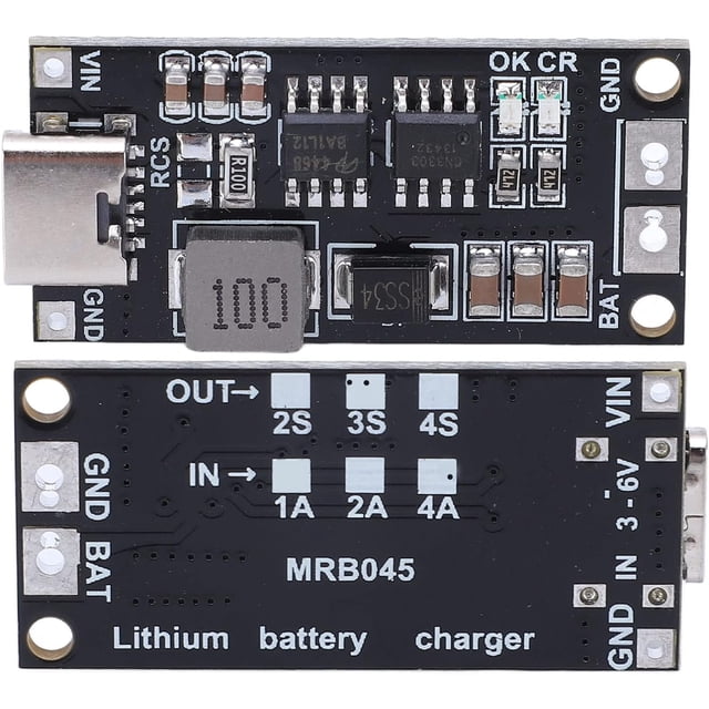 ZOUSSIQI 2Pcs Battery Charger Module,3S Type C to 12.6V Stable Boost Lithium Battery Charger Board for 3 Cell Lithium Batteries with Clear Instructions (1A) CA919-17709