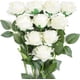 thumbnail image 1 of Ramo de flores de seda artificial de rosas para el hogar, oficina, arreglos de boda, blanco (10 piezas), 1 of 5