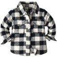 thumbnail image 3 of Ougyinr Toddler Kids Plaid Flannel Shirts Jacket for Boys Girls Long Sleeve Lapel Button Down  Fall Top Outerwear for Kids, 3 of 8