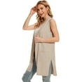 thumbnail image 3 of Cizayoi Women Lightweight Long Sleeveless Cardigans Vest with Pockets, 3 of 8