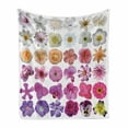 thumbnail image 1 of Flower Soft Flannel Fleece Blanket, Pattern of Various Vase Flowers Petunia Botanic Wild Orchid Floral Nature Art, Cozy Plush for Indoor and Outdoor Use, 60" x 80", White Lilac Pink, by Ambesonne, 1 of 6