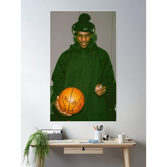 Kna Prints - Teenage Lebron James Vintage Poster , UNFRAMED-8x12