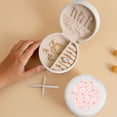 thumbnail image 5 of Fuzoiu Chrysanthemum Print Portable Jewelry Box,Round Mini Leather Travel Jewelry Case,Small Travel Jewelry Organizer,Jewelry Holder for Ring Necklace Earring for Women Girls-White, 5 of 7