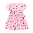 thumbnail image 1 of Birdeem Robe Princesse Mignonne à Manches Courtes pour Filles, Col Rond, Jupe avec Nœud, 1 of 12