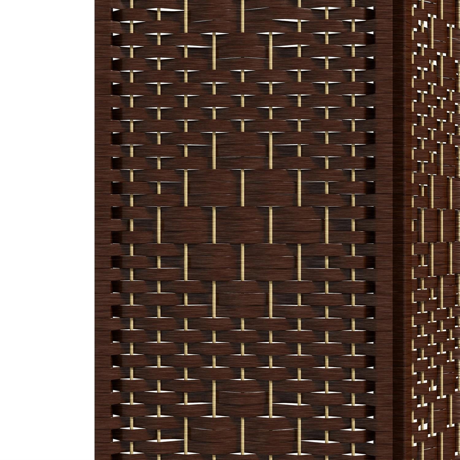 Demi Bonn 5.6ft 4 Panel Folding Screen Room Divider with Metal Frame for Home Decor, Sturdiness & Privacy, Brown