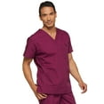 thumbnail image 4 of Dickies EDS Signature Scrubs Top for Men V-Neck Plus Size 81906, 5XL, Wine, 4 of 7