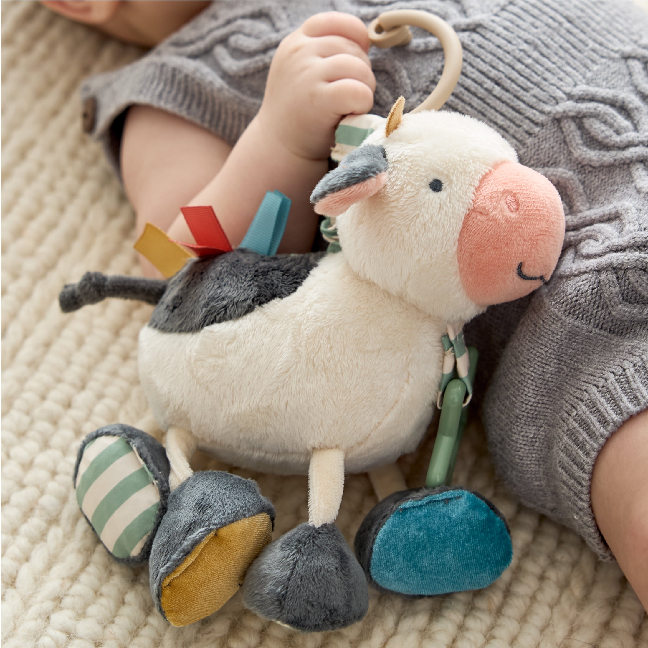 Itzy Ritzy Link & Love™ Stroller and Car Seat Activity Plush Cow