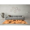 thumbnail image 3 of Ahgly Company Indoor Square Abstract Orange Modern Area Rugs, 4' Square, 3 of 4