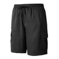thumbnail image 4 of JTieacloth Summer Beach Mens Shorts Male Cargo Pants Solid Color Pocket Tie Sports Shorts Summer Pants,Black, 4 of 5