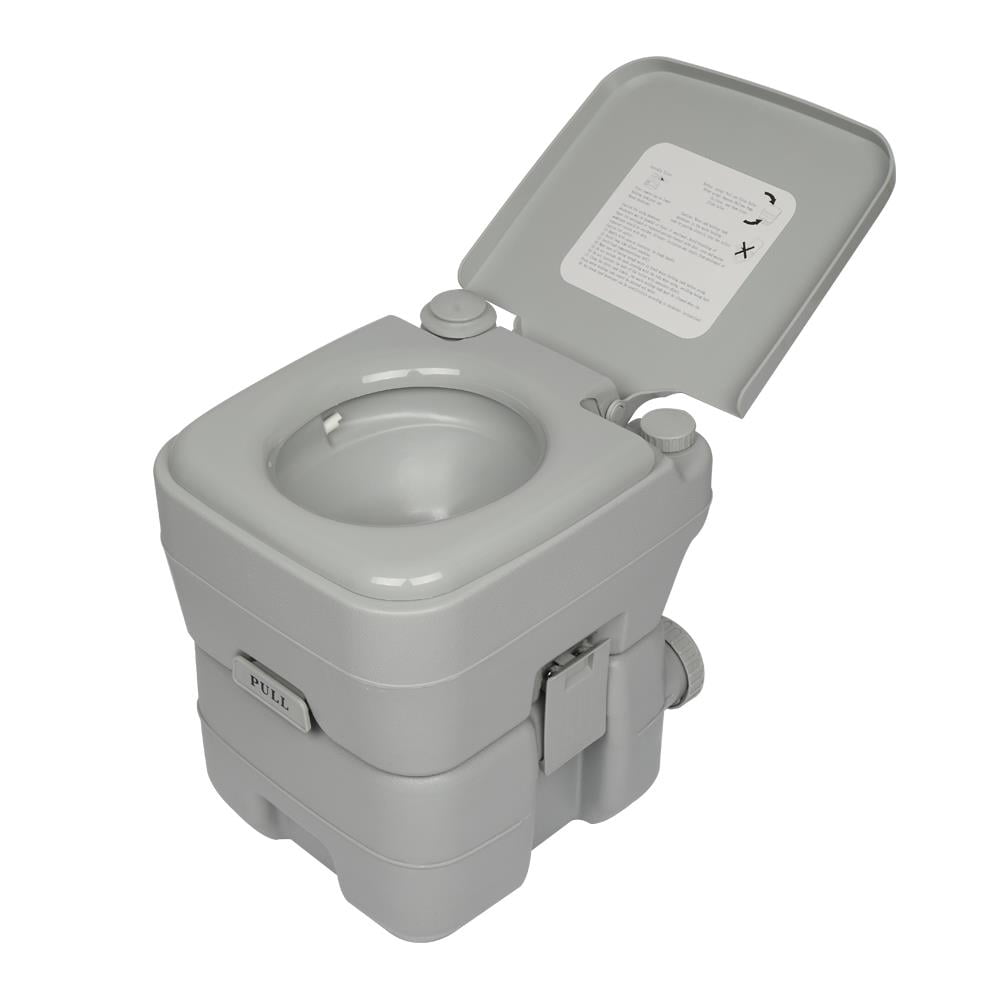5L Portable Toilet Flush Travel Camping Commode Potty Outdoor/Indoor Gray 