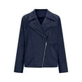 thumbnail image 5 of Otntypg Womens Faux Suede Jacket 2025 Fall Winter Clothes Casual Zipper Cropped Coat Bomber Biker Moto Jackets Outwear with Pockets Navy XL, 5 of 10