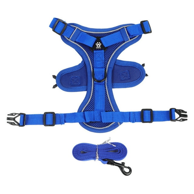 Correa para perros y gatos, arnés ajustable de malla con tiras reflectantes para interior y exterior, paseos y entrenamiento.