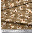 thumbnail image 2 of Soimoi Viscose Chiffon Fabric Love Text & Puppies Dog Print Fabric by the Yard 42 Inch Wide, 2 of 3