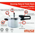 Imusa 4.2Qt Stovetop Aluminum Pressure Cooker with Safety Regulator
