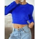 thumbnail image 3 of Suéter corto extra suave azul, 3 of 3
