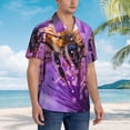 thumbnail image 3 of Fuzoiu Closeup Honeybee on Flower Print Hawaiian Shirt for Men, Summer Beach Casual Short Sleeve Button Down Shirts, Men’s Beach Summer Shirts with Pocket,Small, 3 of 7