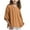 Brown, variant on Diufon Girls Cotton Linen Tops Casual Loose 3/4 Sleeve Pullover Crewneck Shirts Summer Solid Color Blouse