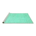 thumbnail image 2 of Ahgly Company Machine Washable Indoor Square Solid Turquoise Blue Modern Area Rugs, 6' Square, 2 of 4